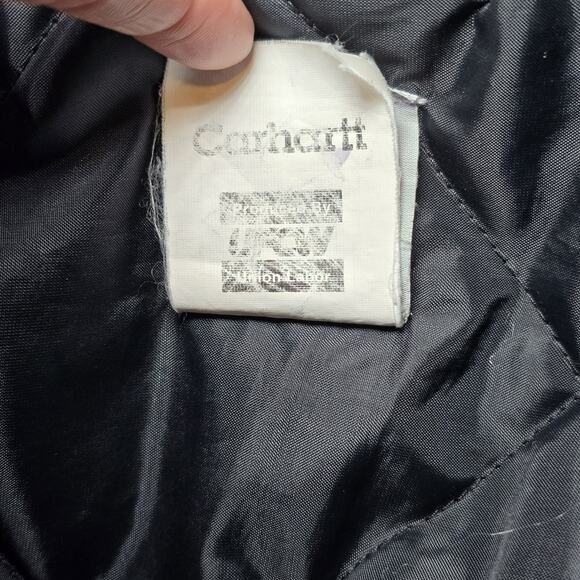 Vintage Carhartt Detroit Jacket J01 Made USA Blk Duck Quilted Lined Men’s Large - Picture 13 of 16